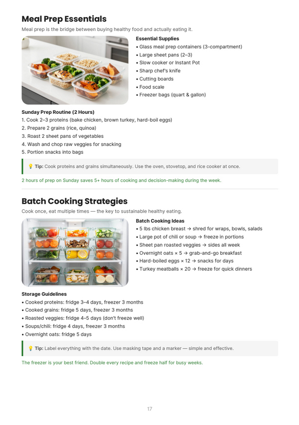 Checklist / Recipe / Meal Plan / Grocery List / Worksheet